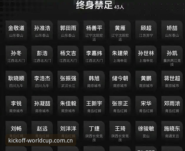 中国足协第三批禁足名单公布：3大核心看点深度解析